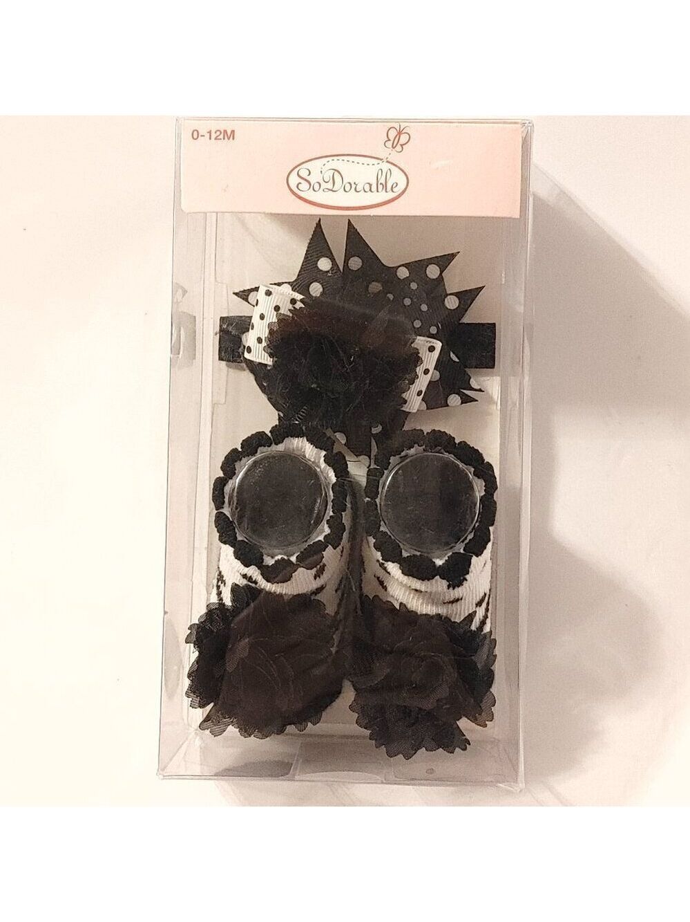 CUTE SO Dorable Fancy Headwrap & Booties Set 0-12 Months BABY NEWBORN Dress Up